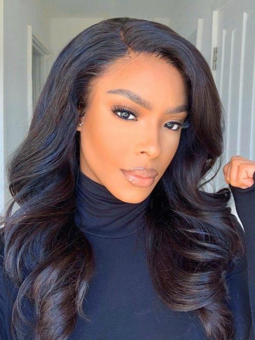 LONG STRAIGHT HUMAN HAIR LACE FRONTAL WIG WITH WAND CURLS-DW598 - Home ...